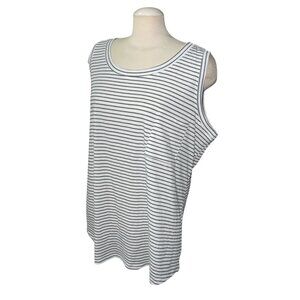 BloomChic Round Neck Sleeveless Striped Casual Tank Top Sz 18/20 (2XL) Womens